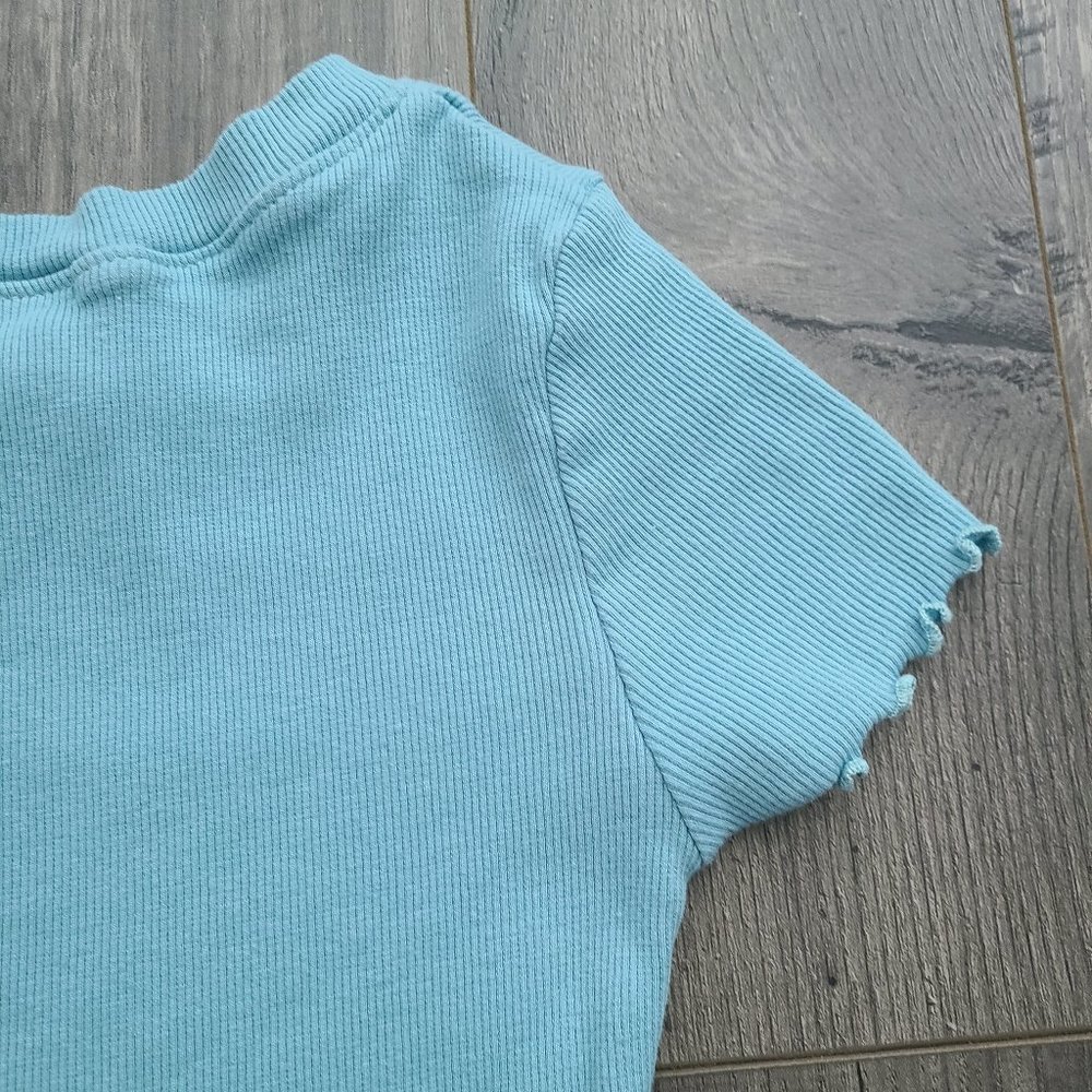 Aqua Ribbed Baby Tee - XS - Picture 6 of 11